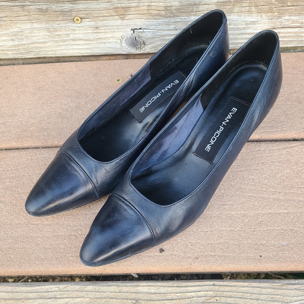 Evan Picone Raffi Navy Nappa Leather Pumps Womens 9‎ N Navy Pointed Toe